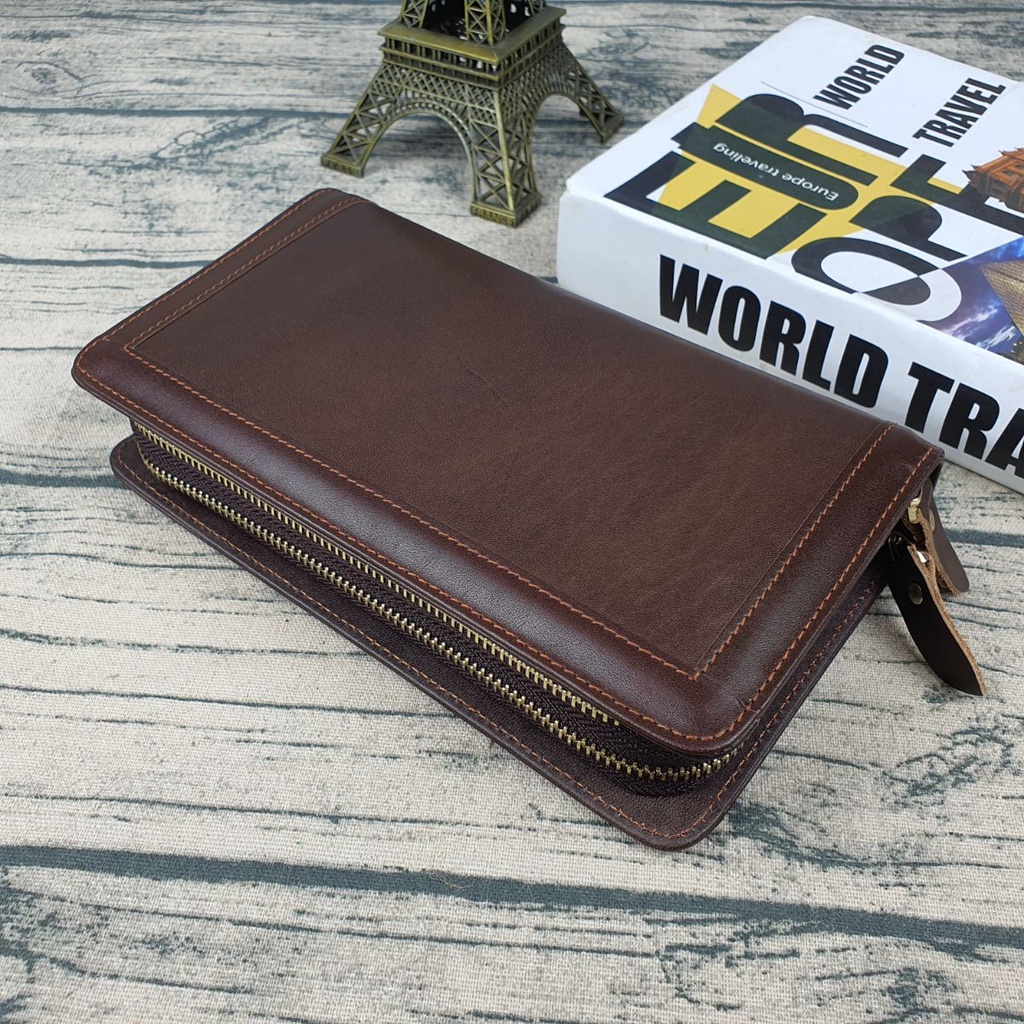 Clutch cầm tay nam da bò thật CL140LEA  - 100% da bò thật, BH 3 năm