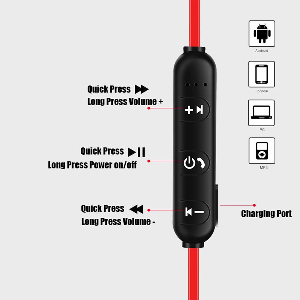 Tai Nghe Nhét Tai Bluetooth Không Dây Xt11 Có Nam Châm Kèm Mic Cho Iphone Samsung Xiaomi