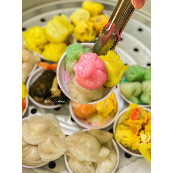 Há cảo ngũ sắc người hoa khay 25 viên 500gr (giao hỏa tốc tphcm)
