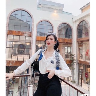 áo sơ mi lụa kèm khăn