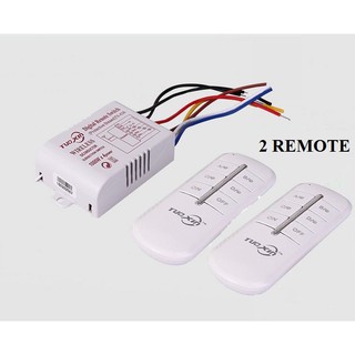 Công tắc điều khiển từ xa re 4 cổng TUOXIN 2 điều khiển + tặng kèm pin và đế treo