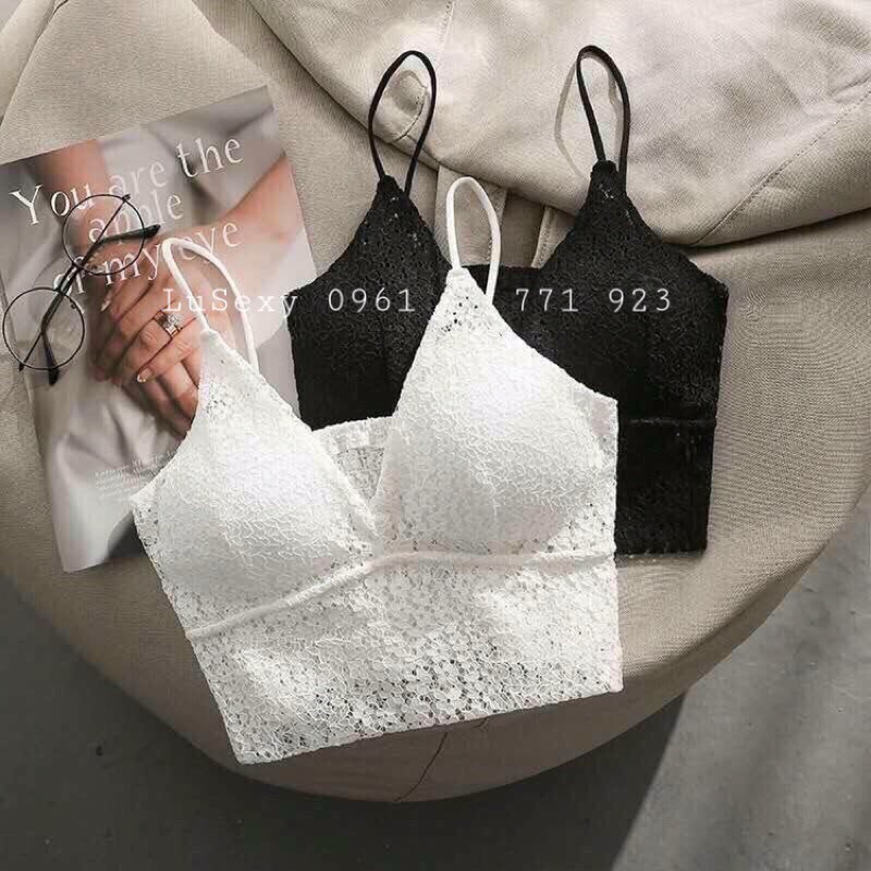 bralette màu trắng màu đen mặc với vest blazer Đẹp, bralette là gì hay áo lót không gọng bralette ibasic house
