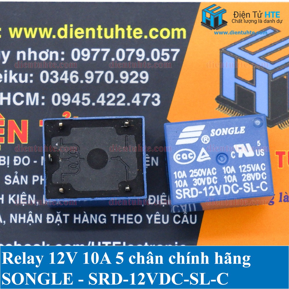 [Combo] 10 Relay 12V 10A 5 chân SRD-12VDC-SL-C chính hãng SONGLE [HTE-PLK-CN2]