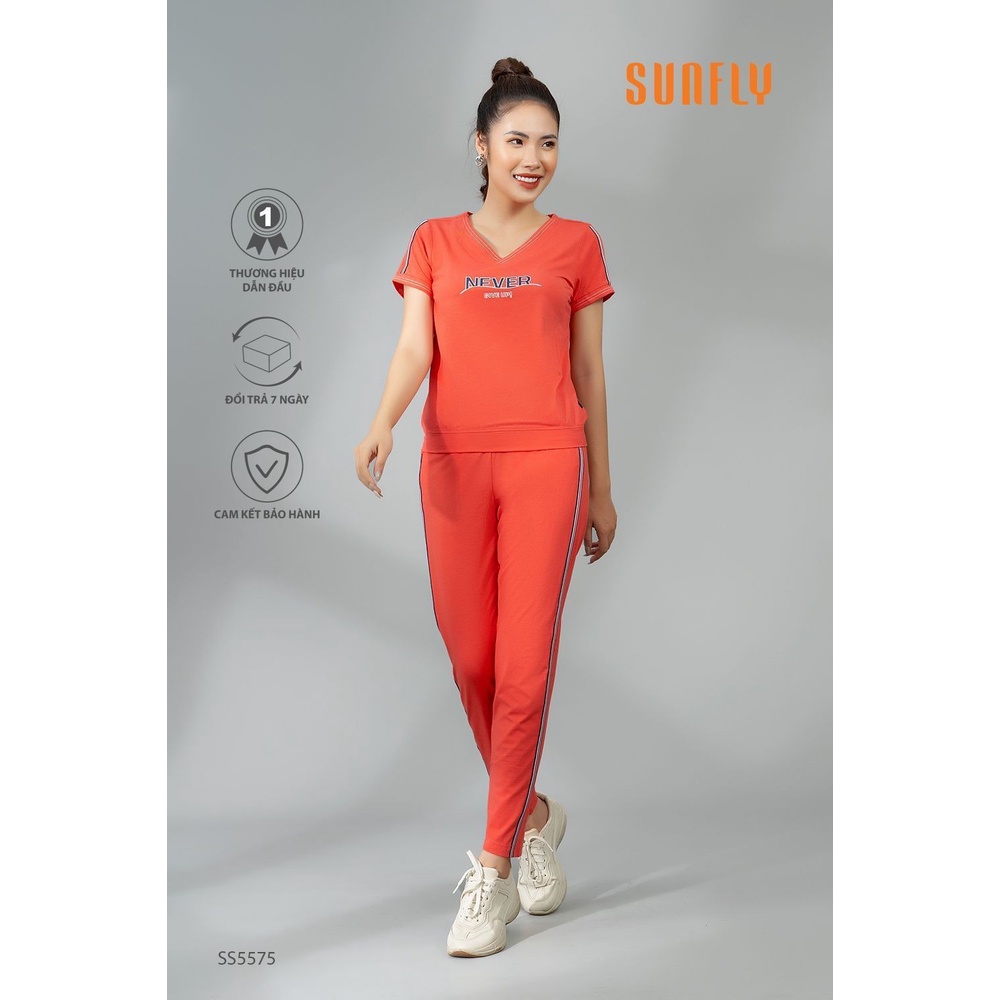 SS5575 - Bộ đồ mặc nhà thể thao áo cộc, quần dài SUNFLY