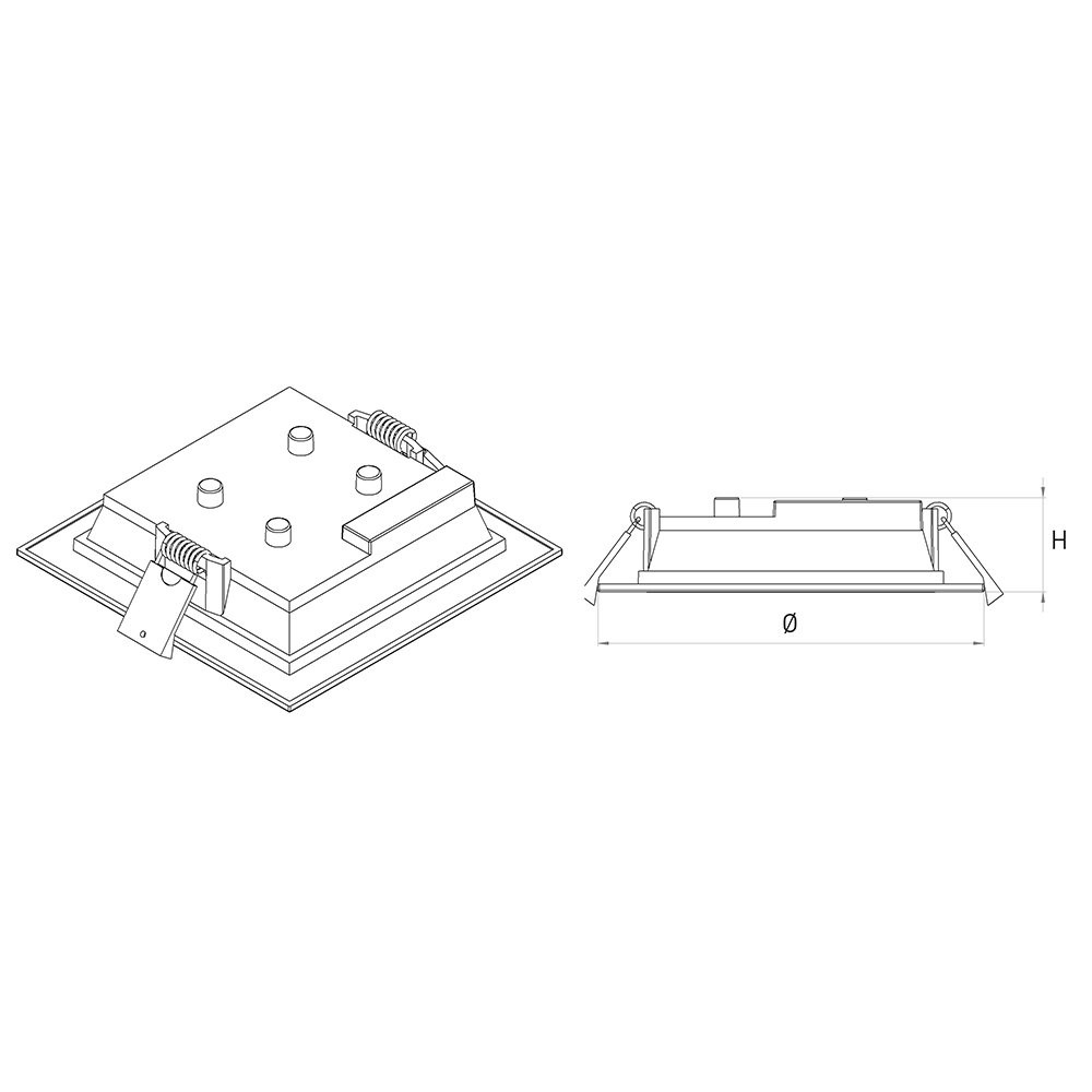 Đèn Downlight âm trần Vuông Panasonic Neo Slim - Nhập Khẩu Indonesia - Bảo Hành 24 Tháng