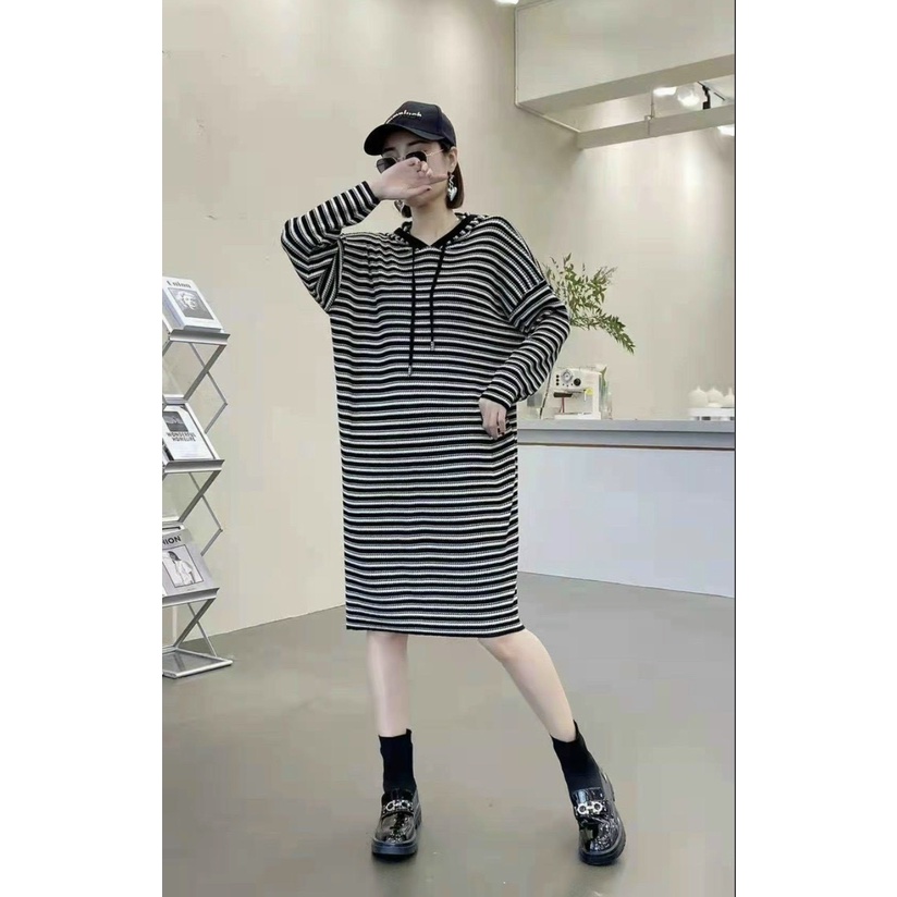 Váy len suông mũ - Free size form rộng rãi