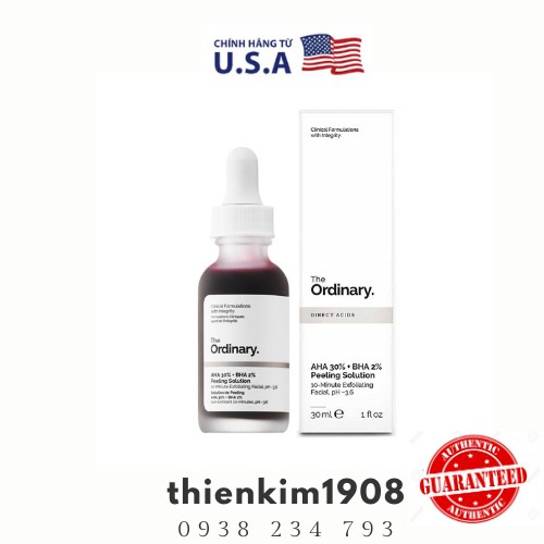 Tẩy da chết AHA 30% + BHA 2% Peeling Solution The Ordinary