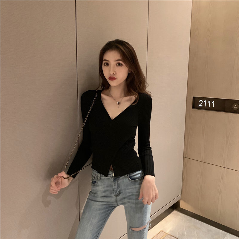 Có Sẵn Áo Croptop Áo Cổ Vuông Áo Thu Đông Nữ Áo Kiểu Nữ Đẹp Áo Sweater Form Rộng Áo Len Áo Kiểu Nữ