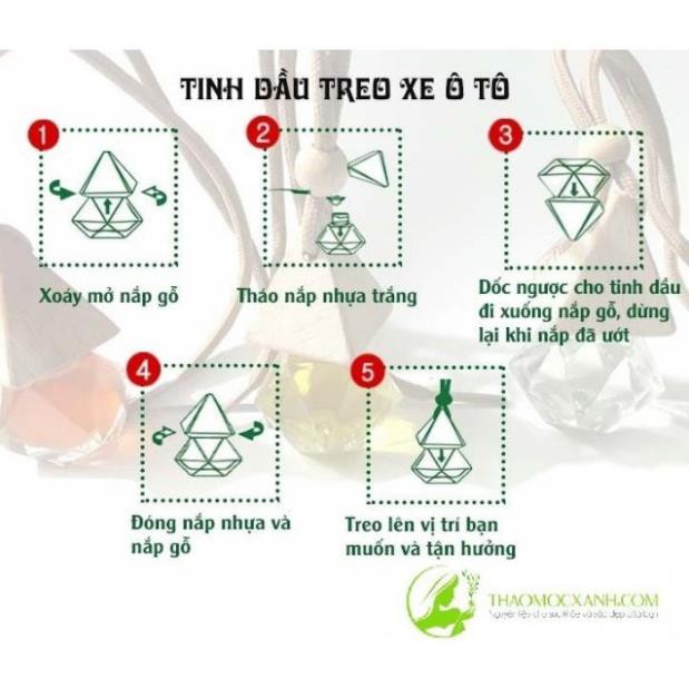 Chai nước hoa tinh dầu treo xe oto dáng kim cương kích thước 3.8x6cm