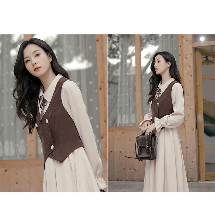 (Hàng có sẵn) Váy retro, áo gile dáng cổ điển, phong cách vintage, chất liệu dày dặn, đường may tinh xảo | BigBuy360 - bigbuy360.vn