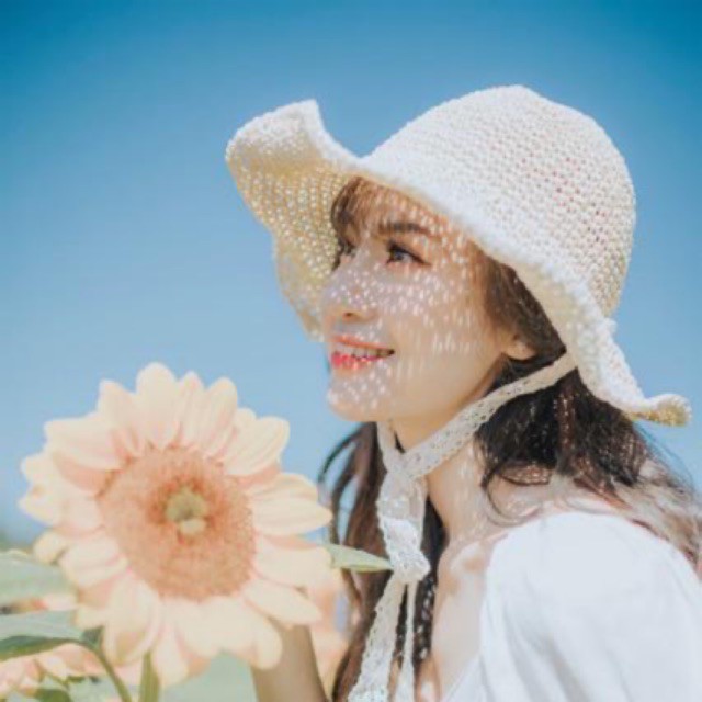 Mũ Cói Đi Biển Đi Chơi Nón Rộng Vành Thắt Nơ Ren Mềm Gấp Gọn Tiện Lợi