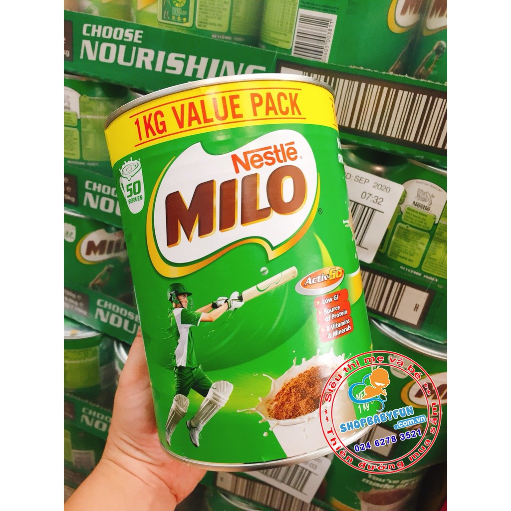 [Mã SKAMLTSM9 giảm 10% đơn 99K] Sữa Milo Úc Nestle 1kg tăng chiều cao, giàu năng lượng