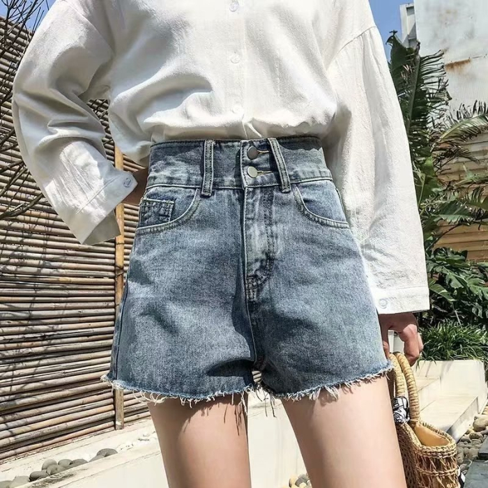 Women's Korean Casual Pants Loose Fashion High Waist Denim Shorts