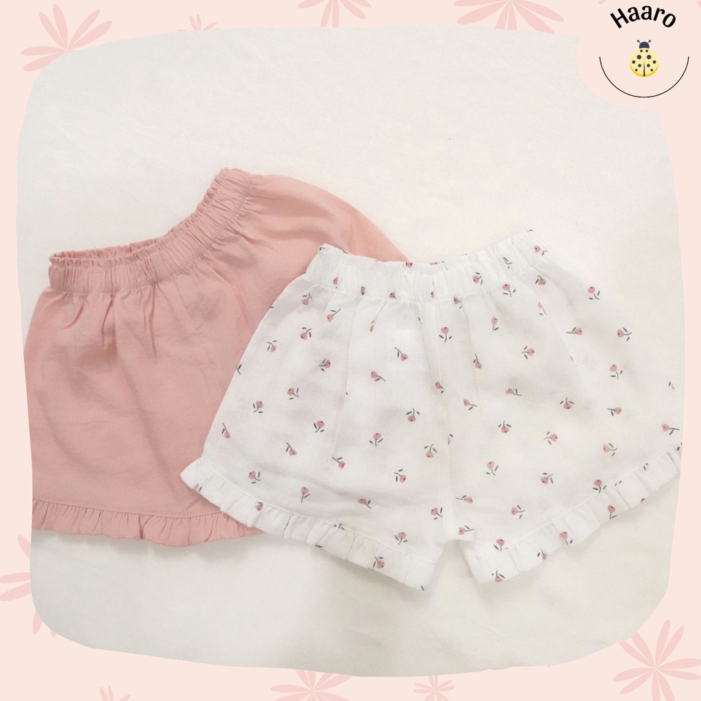 (Hàng thiết kế) Quần đùi bèo xinh xắn cho bé gái - Haaro Babies