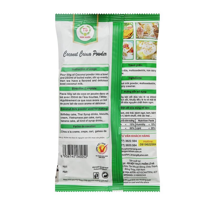 Bột cốt dừa Tấn Sang