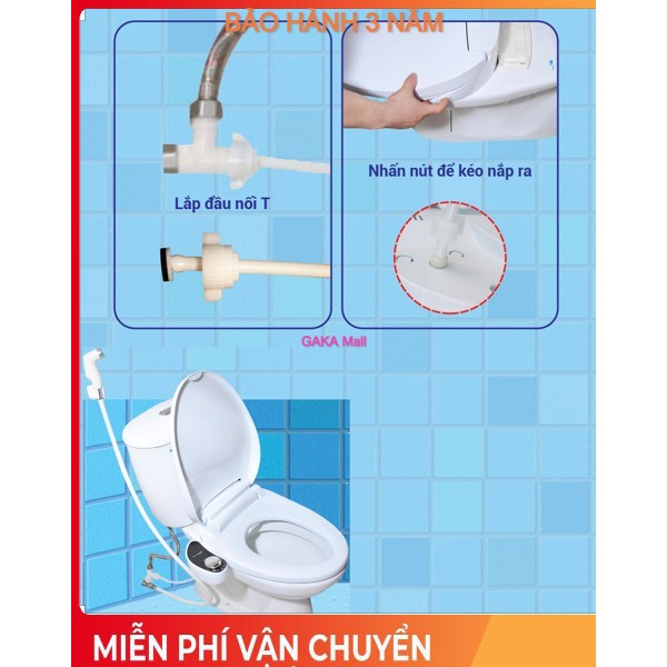 Nắp bồn cầu thông minh Hyundae Bidet GDB 1800, Chính Hãng, Bảo Hành 3 Năm, Linh Kiện Nhập Khẩu 100% Hàn Quốc