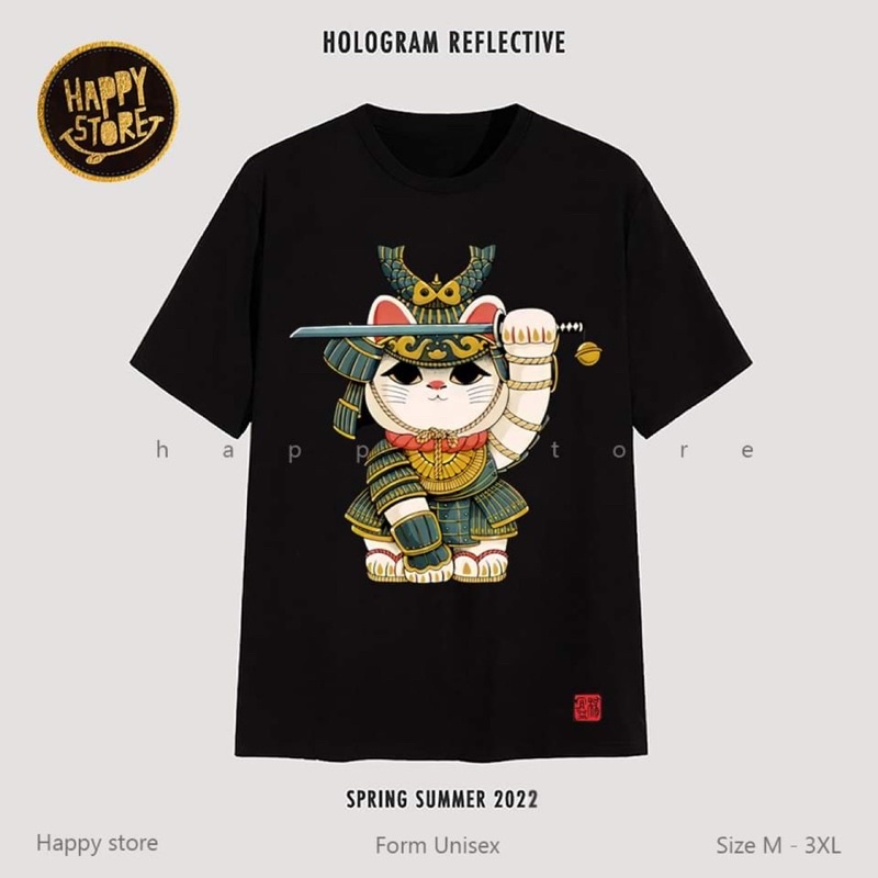 ÁO THUN MÈO THẦN TÀI SAMURAI