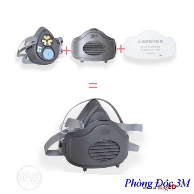 Bộ Mặt Nạ Phòng Độc Hóa Chất,Khẩu Trang Chống Bụi Mịn 3M 3200 Có Tặng Lọc Dự Phòng