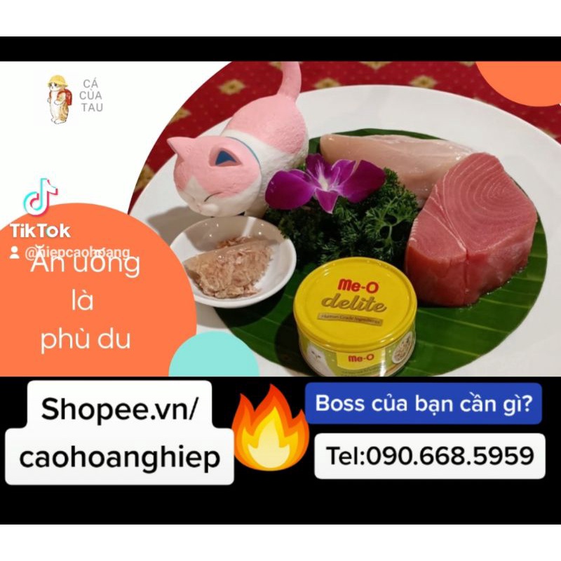 Xốt cho Mèo Me-O Delite Lon 80g - Thức ăn ướt pate Mèo