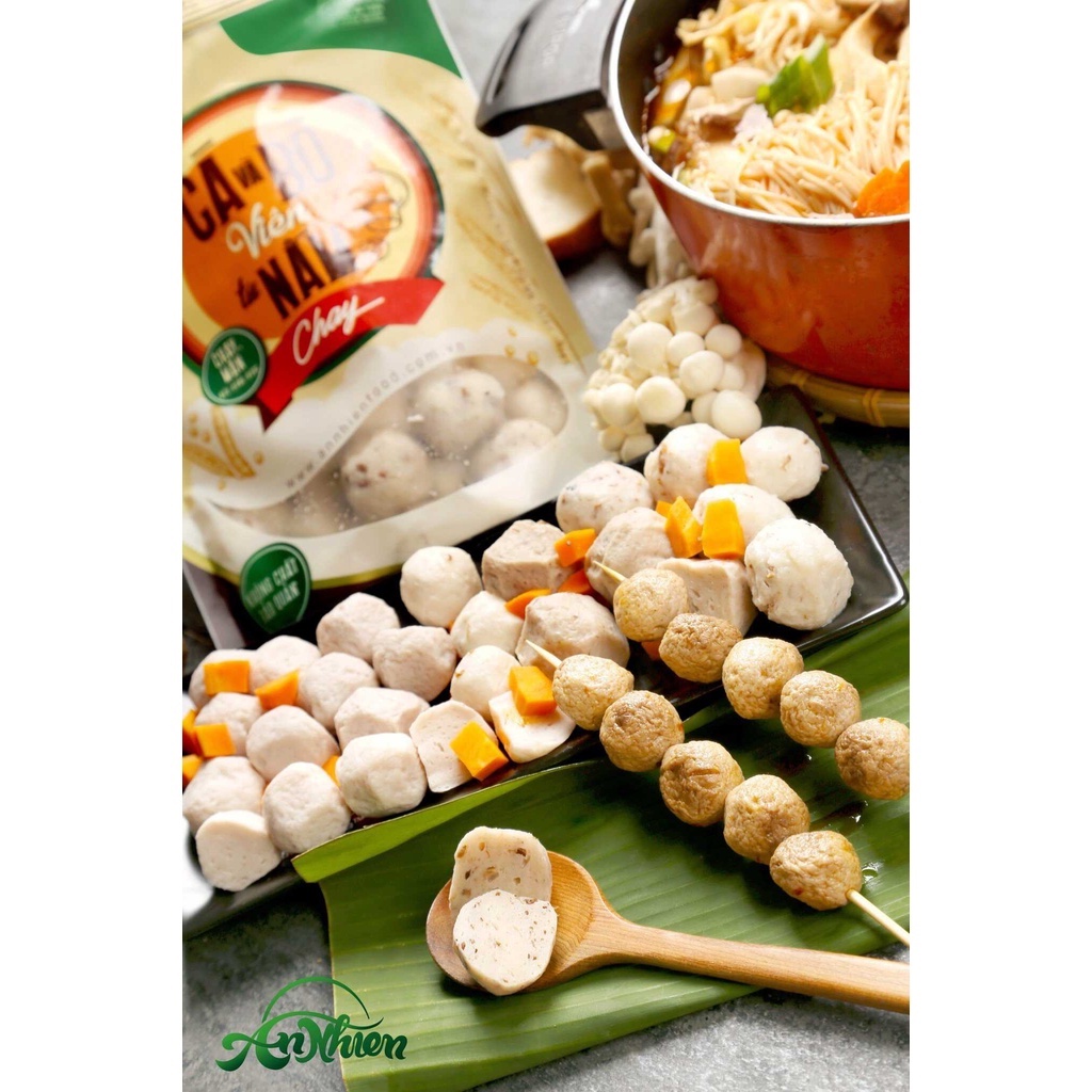 HÀNG CÔNG TY, Cá Và Bò Viên Từ Nấm Chay An Nhiên 500g, Thực Phẩm Chay Dinh Dưỡng