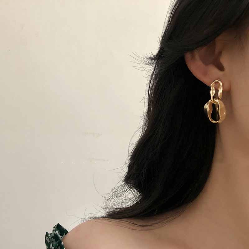 Bông tai mạ bạc 925 thiết kế hình học độc đáo thời trang 2021