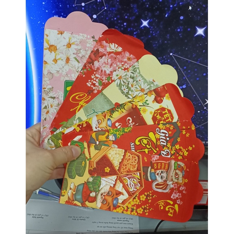 COMBO 10 LÌ XÌ TẾT LOẠI ĐẸP - Bọ 10 Lì Xì Tết Đẹp 2023 May Mắn Lộc Phát - Ngẫu Nhiên Và Tặng Kèm Túi Bóng Kính