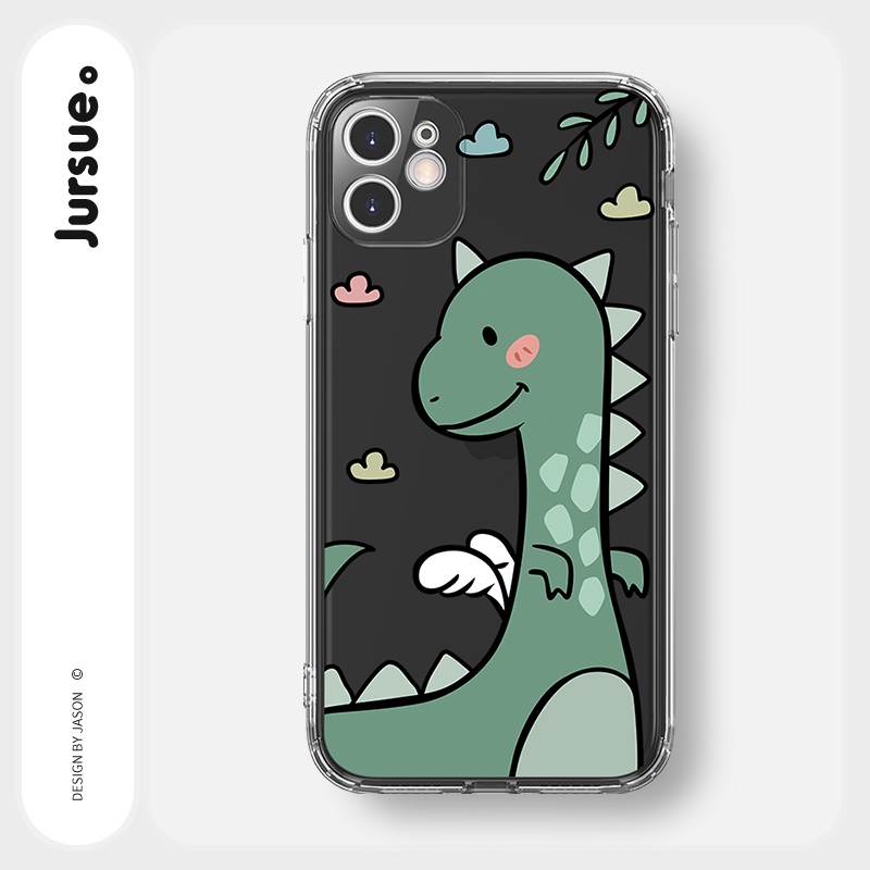 Ốp lưng JURSUE mềm hoạt hình cặp đôi dễ thương đẹp cho iPhone 13 12 11 Pro Max SE 2020 X XR XS ip 8 7 Plus kute Y1754