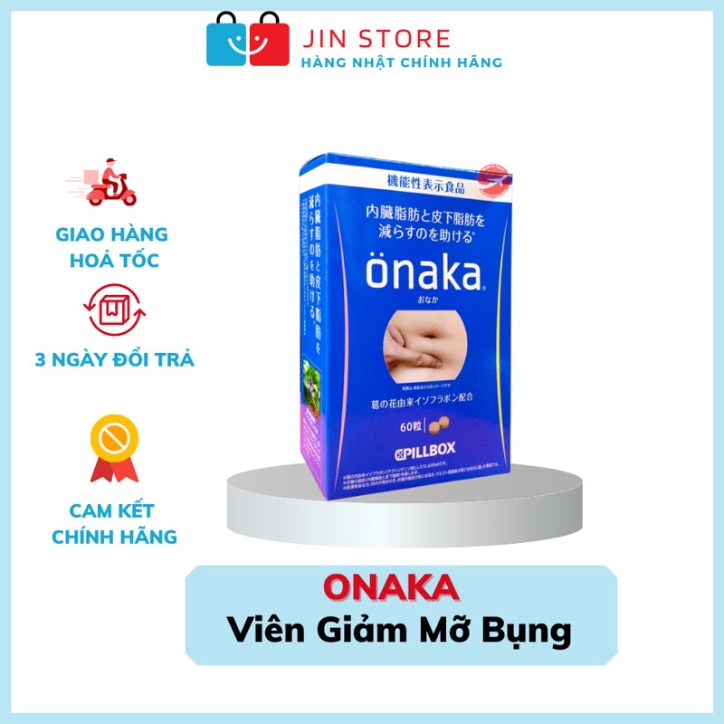 Giảm mỡ bụng Onaka 60 viên Nhật Bản - Viên uống giảm mỡ bụng Onaka Pillbox chính hãng Nhật bản.