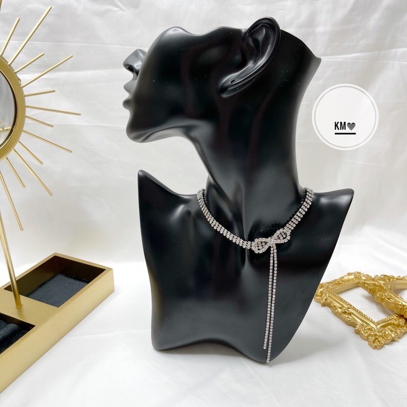 Vòng cổ nơ đính đá dây mảnh