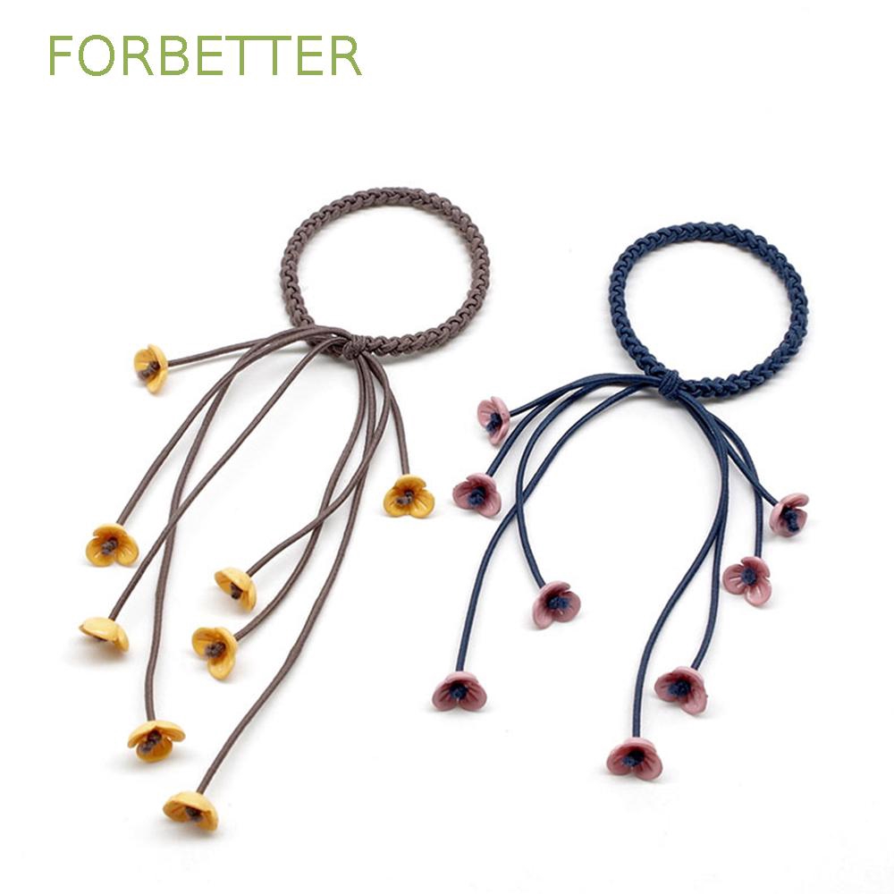 Dây Buộc Tóc Co Giãn Đính Hoa Thời Trang Cho Nữ