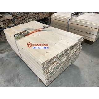 Thanh gỗ thông vuông 2cm x 2cm x dài 1m + láng mịn 4 mặt