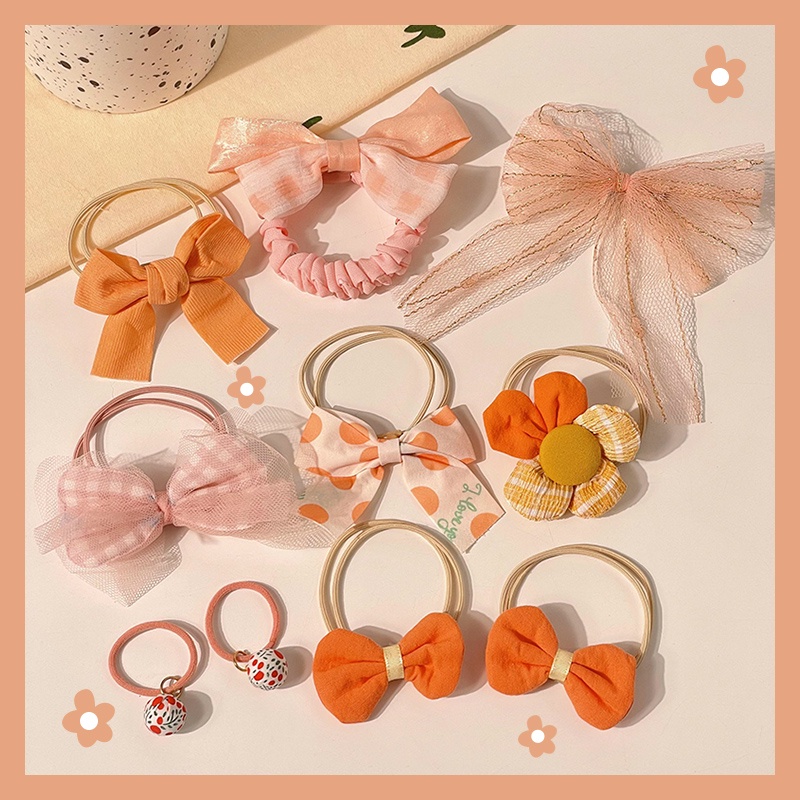 Dây Buộc Tóc Cao Su Co Giãn Đính Nơ Dễ Thương Cho Bé Gái