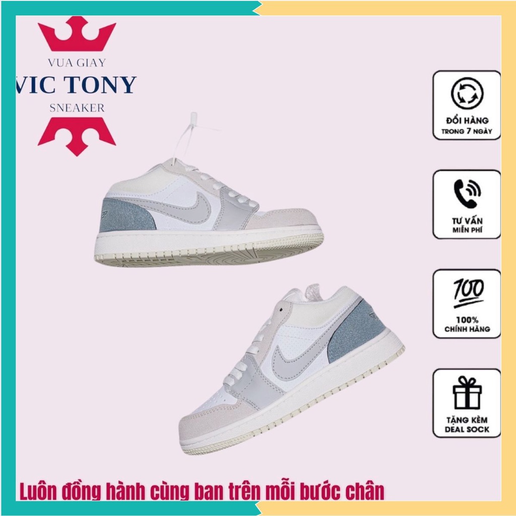 [BẢN TRUNG] Giày 𝐉𝐨𝐫𝐝𝐚𝐧 1 cổ thấp màu xám xanh nam nữ, Giày 𝐉𝐨𝐫𝐝𝐚𝐧 Paris low màu xám nhẹ dễ tối đồ bản đẹp