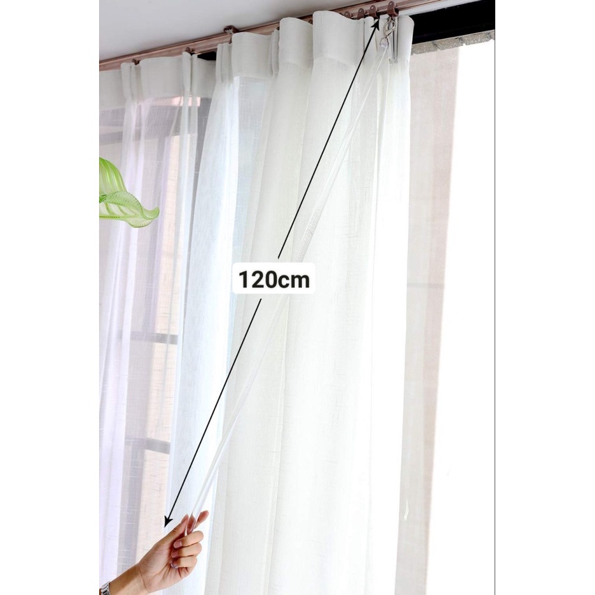 Set 2 thanh dắt rèm vải cây kéo đóng mở mica trong suốt trang trí nhà cửa bảo vệ rèm cặp combo