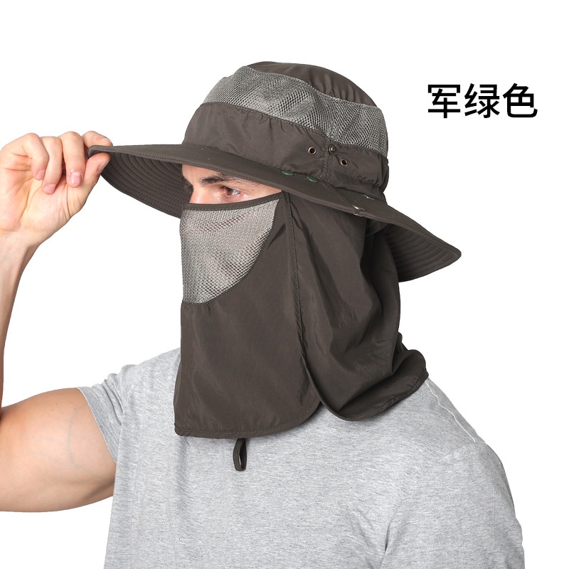 Mũ Vành Tròn Chống Nắng Chống Thấm Nước Khô Nhanh Có Vỏ Bọc Mặt Và Cổ Dành Cho Nam Nữ Khi Đi Câu Cá/Câu Cá