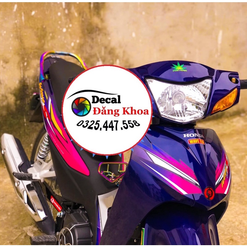 Tem WAVE S (50-100cc)đời 2006-2016 màu hồng tím mới tem 3 lớp chống phai màu