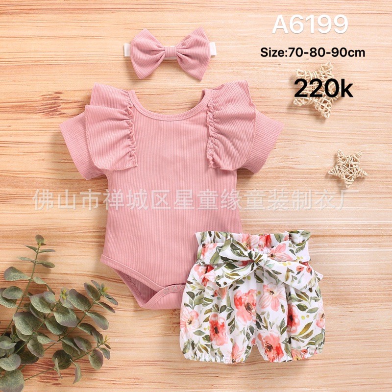 Body suit bé gái + Quần hoa ( hàng Quảng châu )