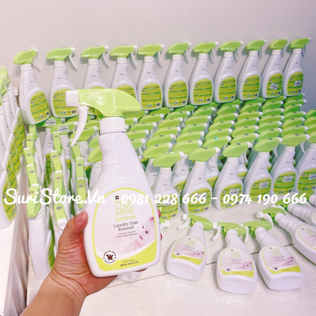 XỊT TẨY VẾT Ố ĐỒ ĂN TRÊN QUẦN ÁO NATURE LOVE MERE 400ML