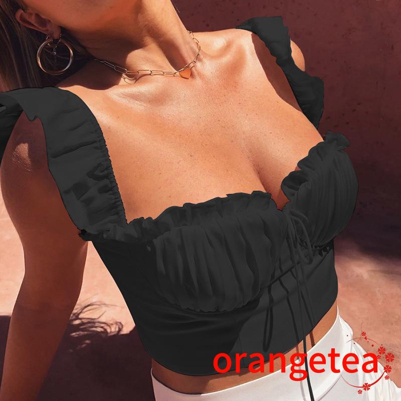 Áo Lửng Hai Dây Phối Nơ Quyến Rũ Cho Nữ