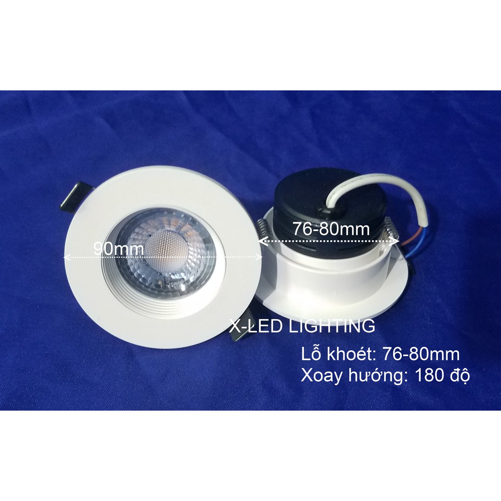 [X-LED] Đèn âm trần Spotlight, chỉnh hướng - 5W - Phi 76