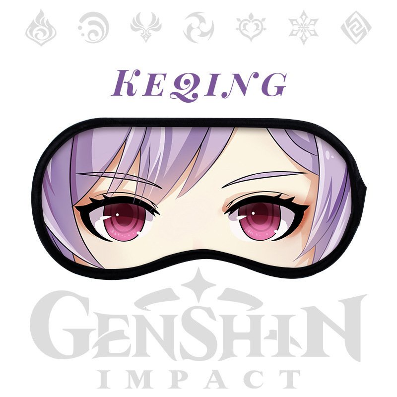 (25) Bịt mắt in hình GENSHIN IMPACT miếng bịt mắt ngủ anime chibi game xinh xắn độc đáo