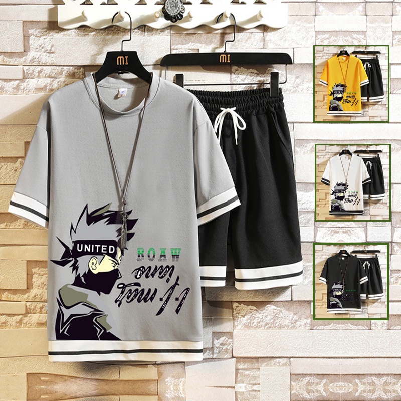 Bộ Đồ Nam Mùa Hè In Hình Naruto Quần Short Cạp Chun Dây Rút Thời trang Mixxstoreno.1 QA NAM 116