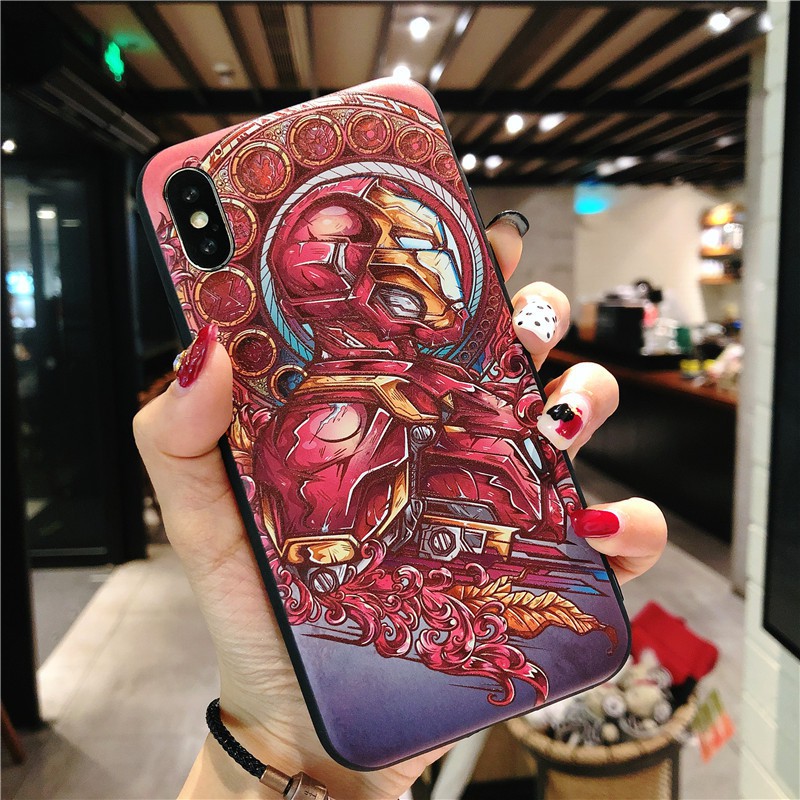 [ FREESHIP TỪ 50K TOÀN QUỐC ] Ốp lưng Iphone bộ đôi Iron Man, Captain America Nghiêng