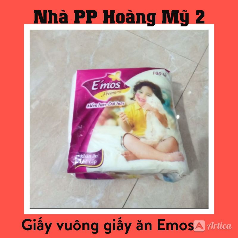 GIẤY VUÔNG HIỆU E MOS, LOẠI 100 TỜ, MỀM HƠN VÀ DAI HƠN,KT 33×33CM