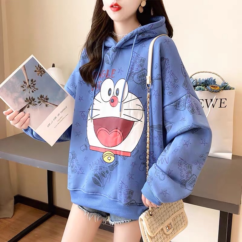 [Jamela] Áo hoodie nữ Doreamon thời trang Hàn Quốc