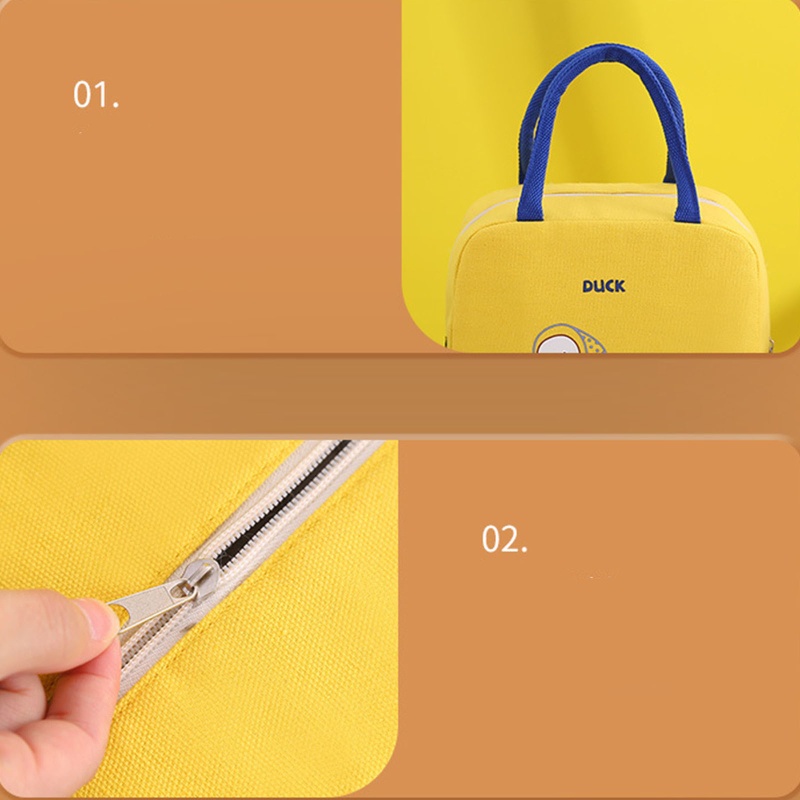 Túi Đựng Hộp Cơm Trưa Giữ Nhiệt Họa Tiết Hoạt Hình Cho Nam Và Nữ