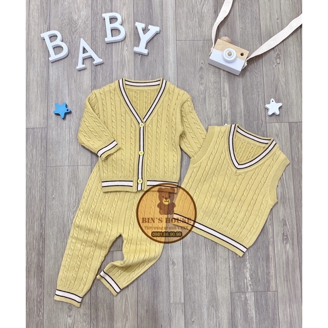 Set 3ct bộ len cho bé sz 3m-2y
