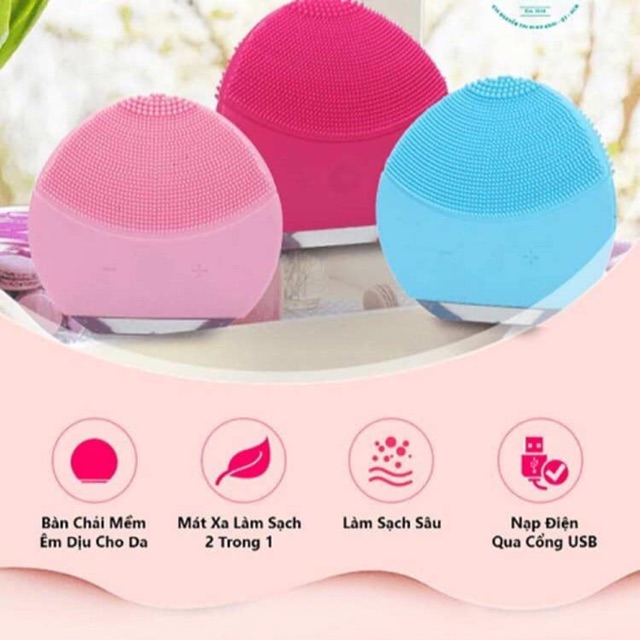 Máy rửa mặt FOREO LUNA MINI 2 , Máy rung CẦM TAY làm sạch SÂU DƯỚI da mặt, xe khít lỗ chân lông HT