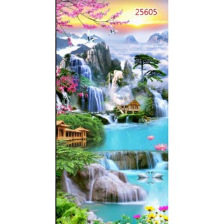 Tranh 3d dán kính 2 mặt 60x150cm