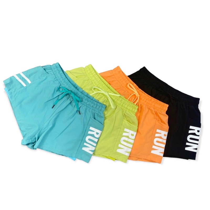 Quần đùi dù Run 2 lớp co giãn thể thao tập gym yoga nữ
